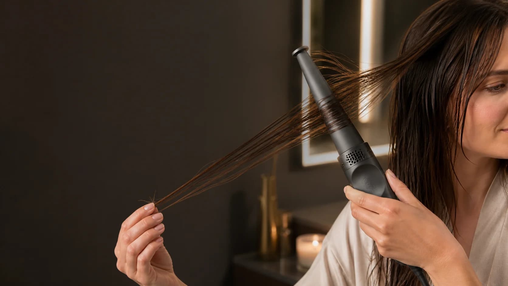 Representative at-home airflow hair-styling scene