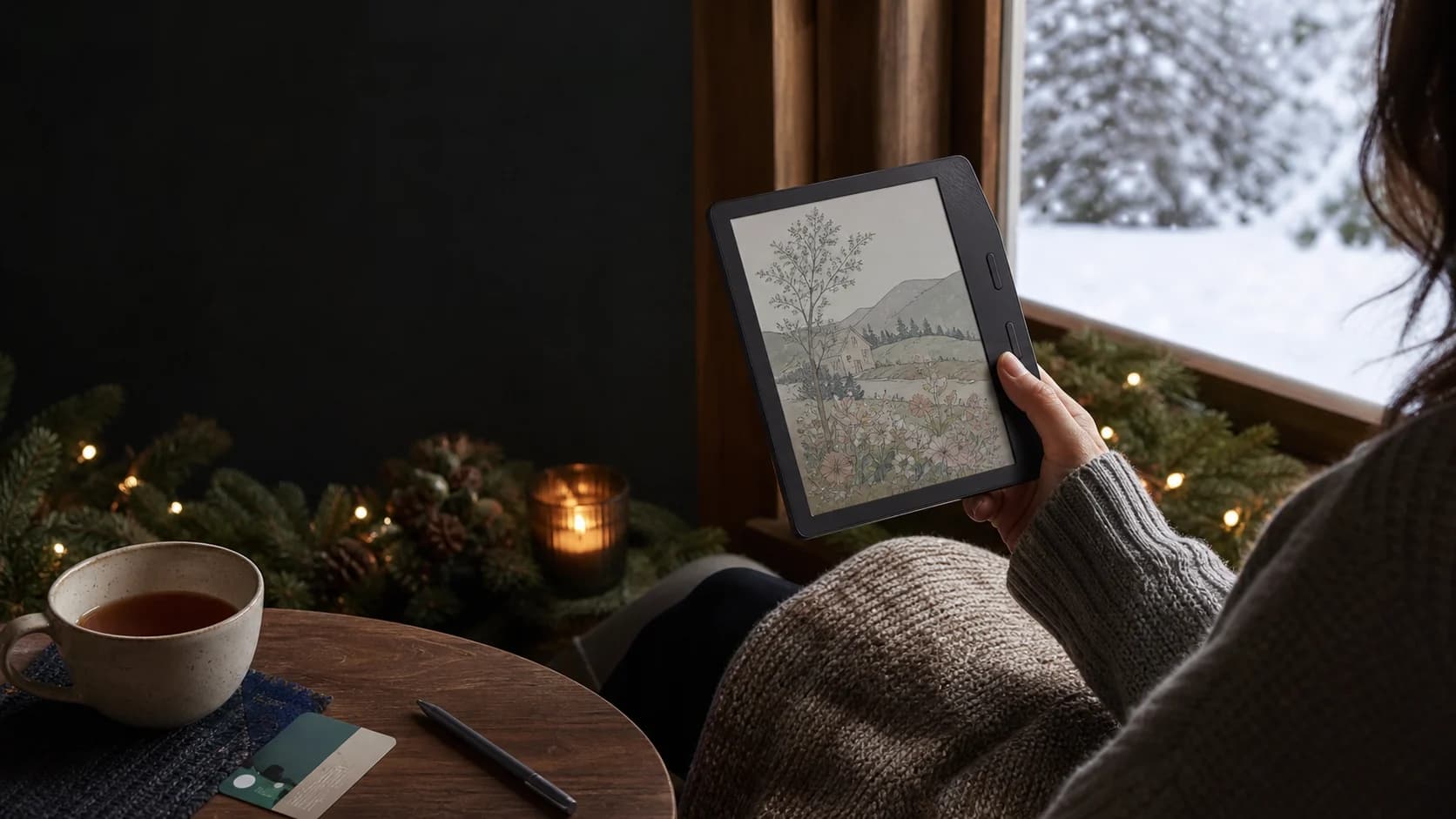 Representative generic colour e-reader used for Canadian library reading