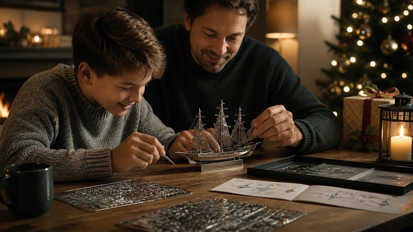 Representative metal model assembled from small sheet-metal pieces