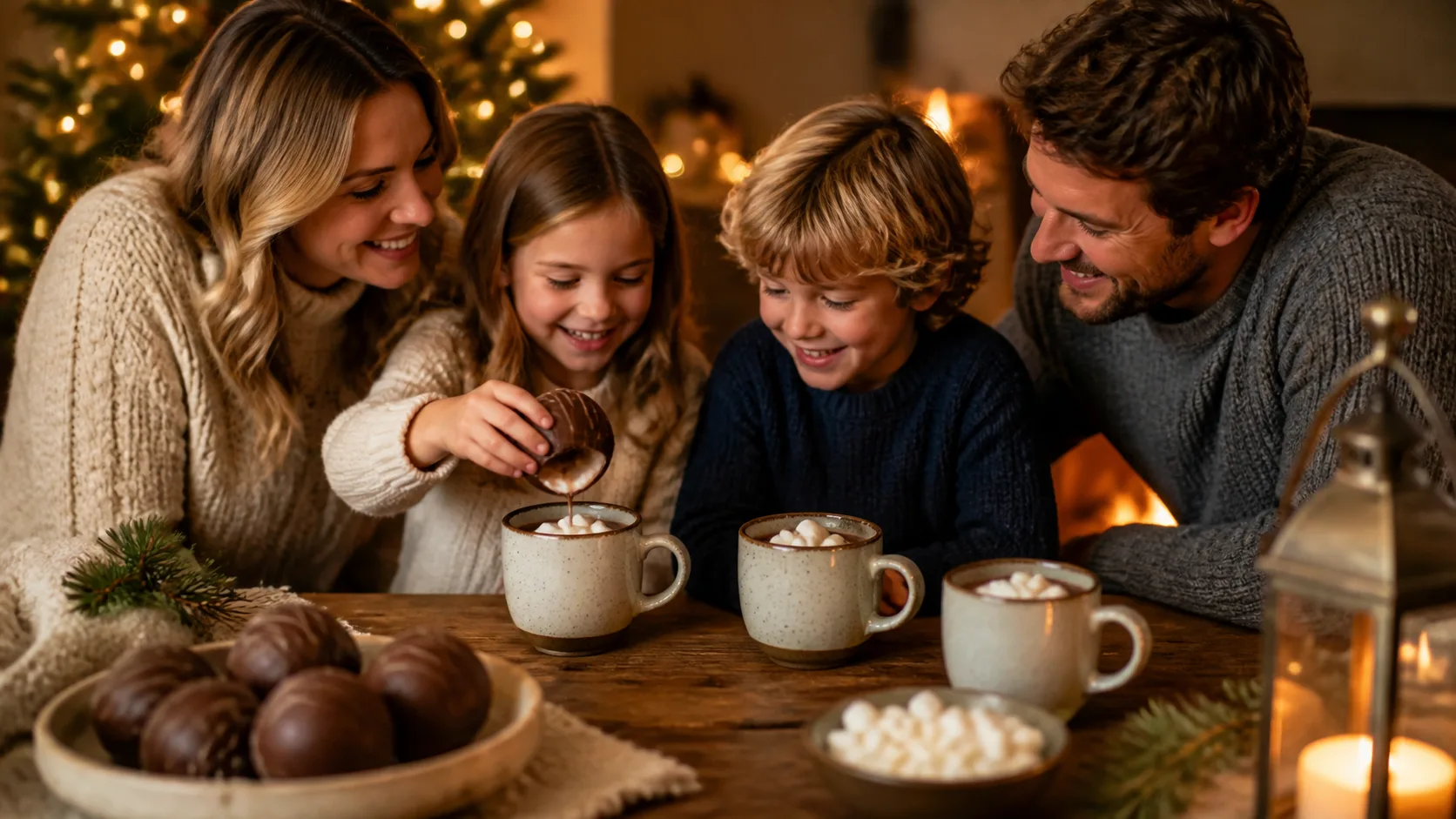 Representative chocolate sphere melting open in a steaming mug of milk
