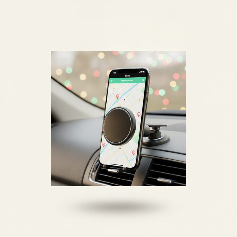 Representative magnetic phone mount holding a smartphone on a car dashboard vent